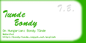 tunde bondy business card